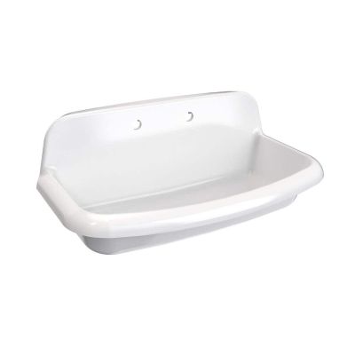 36 Inch Porcelain Wall Mount Utility Sink - White - 8 Inch Faucet Holes