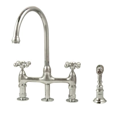 Bradford Bridge Kitchen Faucet - Metal Cross Handles