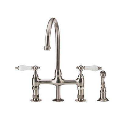 Bradford Bridge Kitchen Faucet - Porcelain Lever Handles