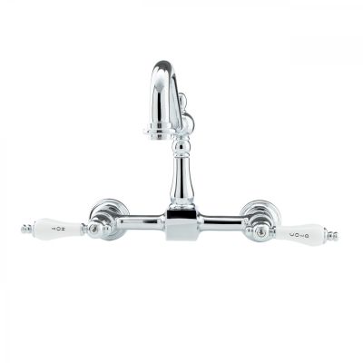 Peyton Wall Mount Kitchen Faucet - Porcelain Lever Handles