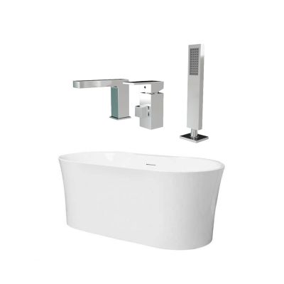 Dustin Acrylic Double Ended Freestanding Tub and Faucet Package