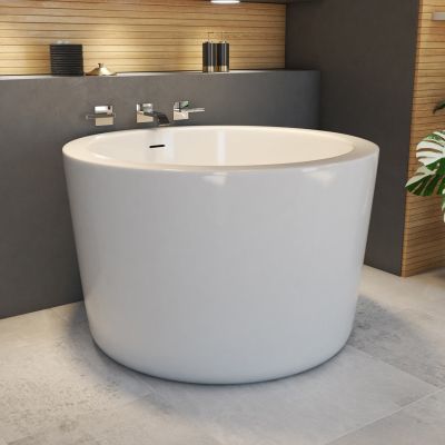 Dexton 41 Inch Acrylic Round Japanese Soaking Tub