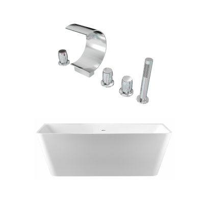 Tiberius Acrylic Double Ended Freestanding Tub and Faucet Package