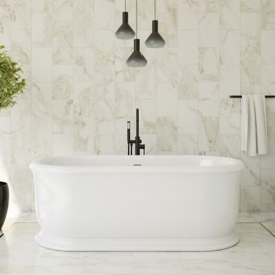 Slyph 71 Inch Resin Double Ended Freestanding Tub - No Faucet Drillings