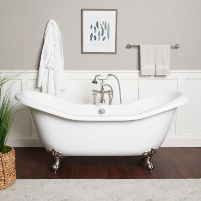 Amandine Acrylic Clawfoot Double Slipper Tub
