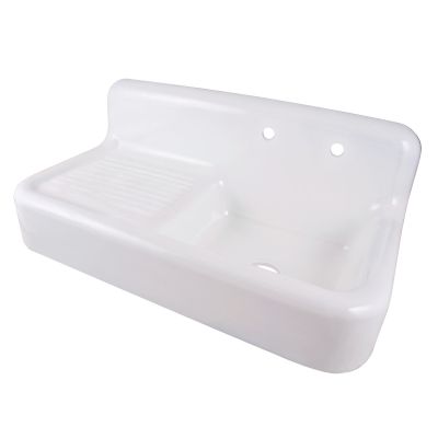 42" Cast Iron Sink with Drainboard