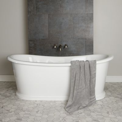 Deleanna II 69 Inch Acrylic Double Slipper Freestanding Tub