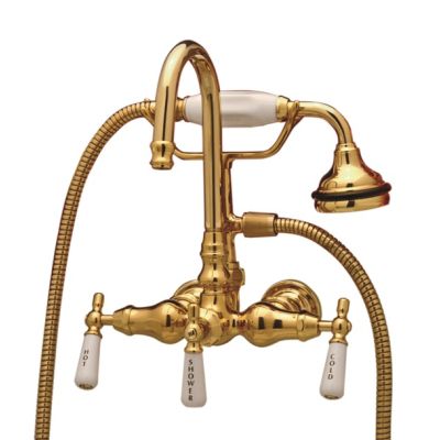 Tub Wall Mount English Telephone Faucet - Gooseneck Spout