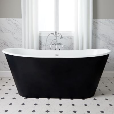 MARELLA 67 INCH CAST IRON SKIRTED DOUBLE ENDED TUB -  NO FAUCET DRILLING 