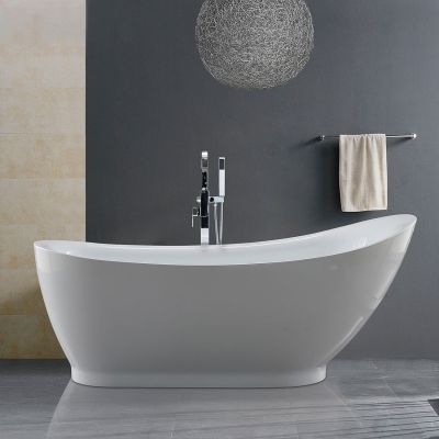 NORDLAND 71 INCH ACRYLIC CONTEMPORARY SLIPPER TUB -  NO FAUCET DRILLING 