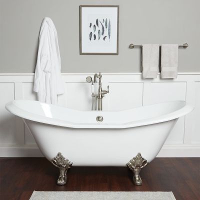 RAVELLE CAST IRON CLAWFOOT DOUBLE SLIPPER TUB