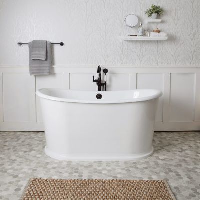 RIO CAST IRON SKIRTED DOUBLE ENDED TUB -  NO FAUCET DRILLING 