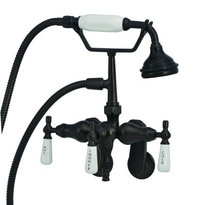Tub Wall Mount English Telephone Faucet - Down Spout