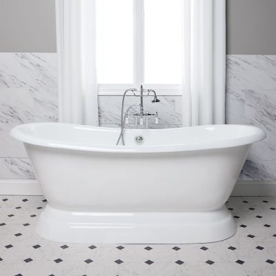 SUSSEX CAST IRON PEDESTAL DOUBLE SLIPPER TUB