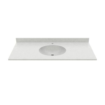 61 Inch Vanity Top With Oval Integral Sinks